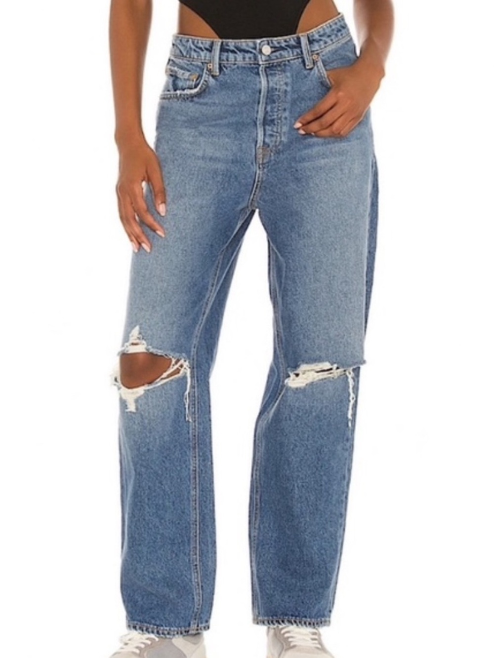 GRLFRND The Amanda Mid Rise Loose Boyfriend Jeans 30